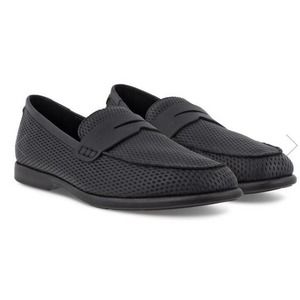 NWOT ECCO‎ Citytray Lite Slip-On Loafers, Black Leather, Men's (US 10 - 10.5)